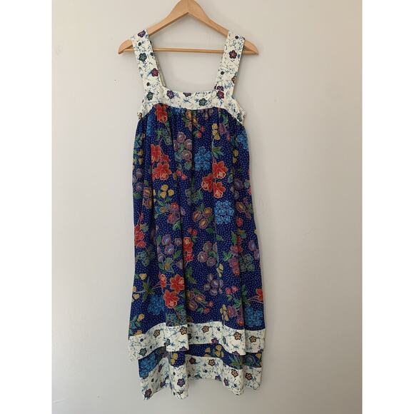 NWT Warm Margaritaville Floral Print Tiered Smock Boho Silk Dress Small - Picture 3 of 12